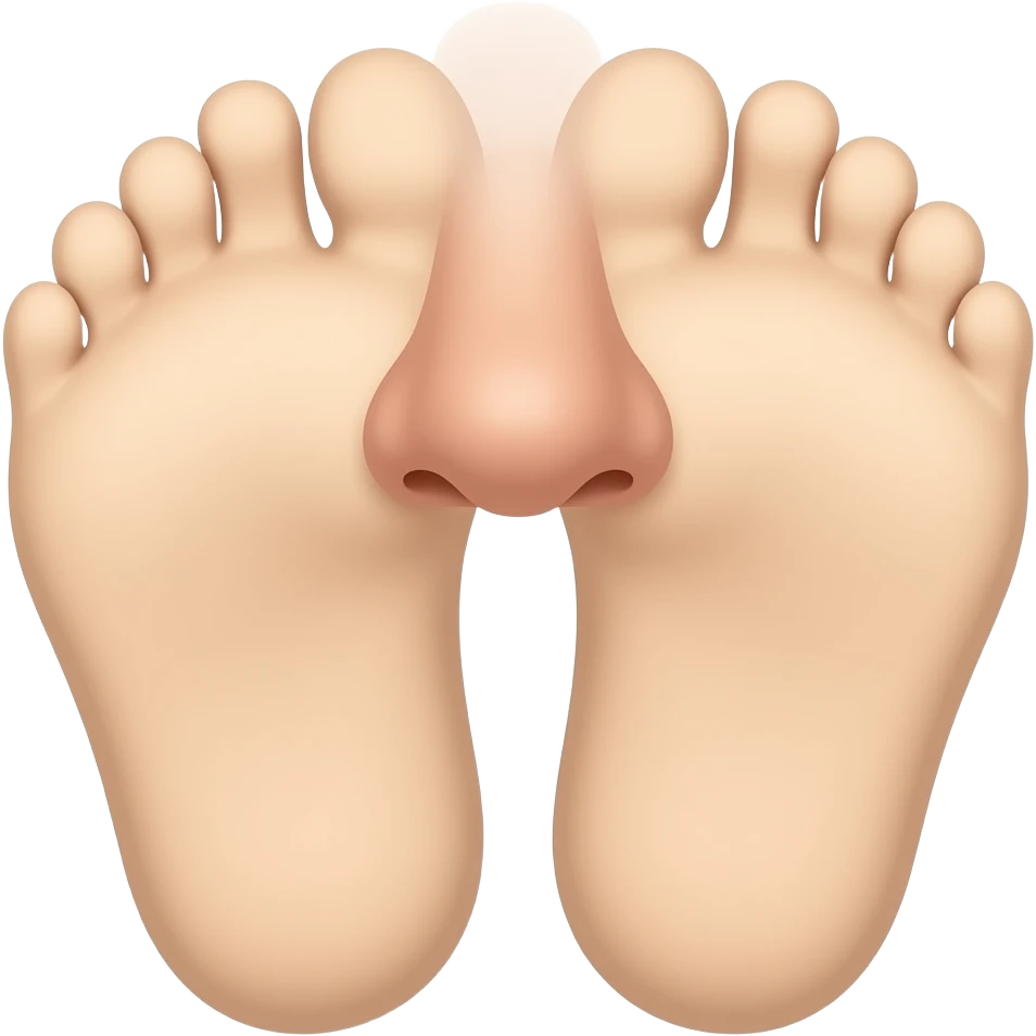 A nose smelling toes emoji