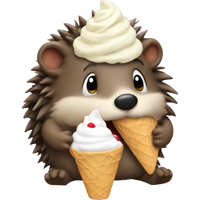 Hegehog eating ice cream  emoji