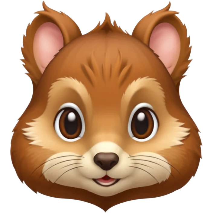 Squirrel face emoji with tail behind it emoji