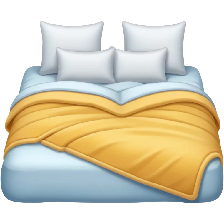 A comfortable bed with pillows and blanket emoji
