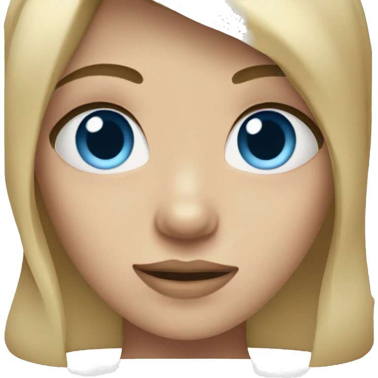 Girl with dirty blonde hair and blue eyes emoji