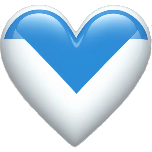 Half blue half white heart half shaped emoji