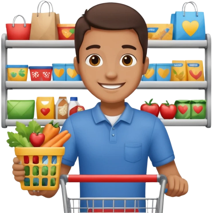 shopping in supermarket emoji
