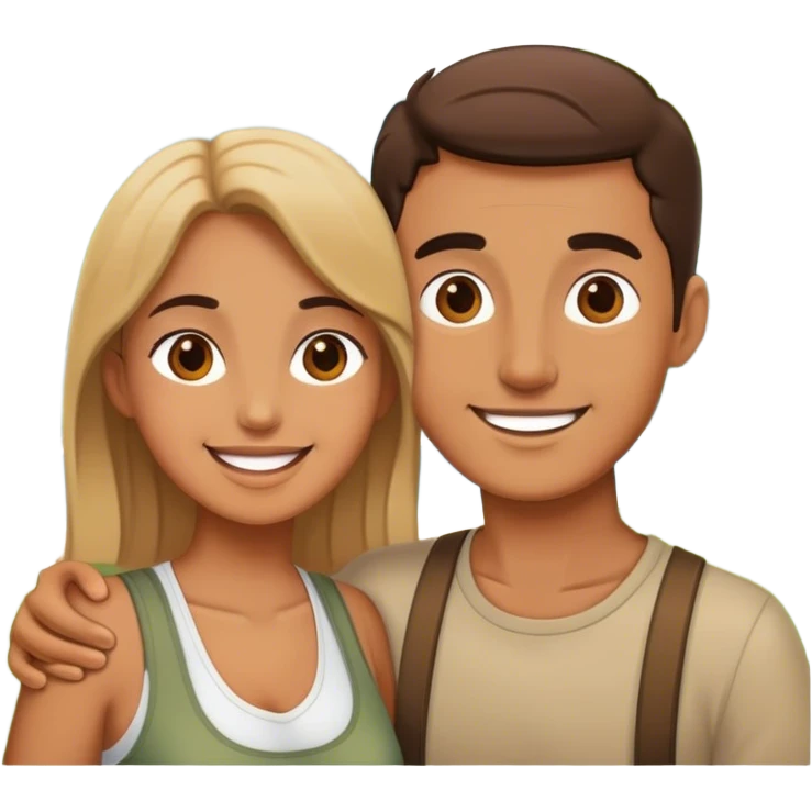 happy couple enjoying outdoors emoji