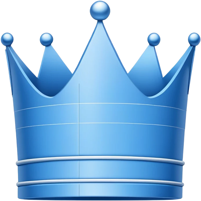 plain blue blueprint plan, side view, with a simple white line crown sketch emoji