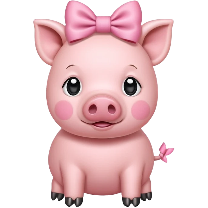 Pink pig with bow  emoji