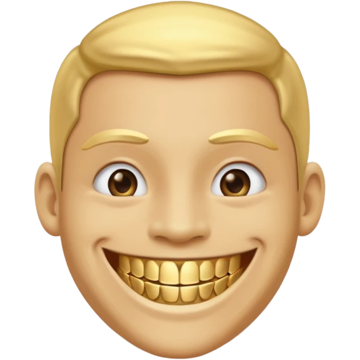 An emoji checking it's grillz lyk a rapper  emoji