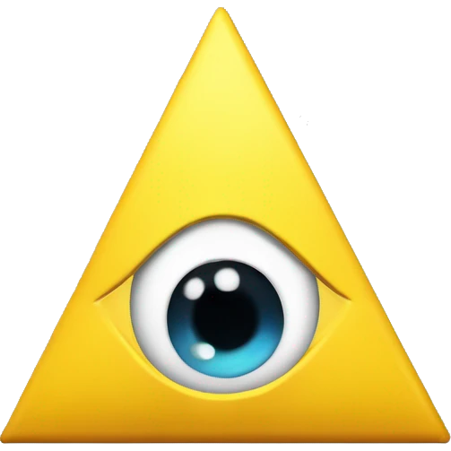Bill Cipher, Eye of Providence, Yellow Triangle with single eye and bowtie and top hat. emoji