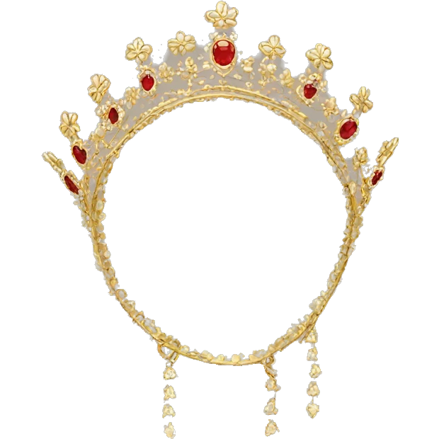 dainty british tiara gold no background emoji