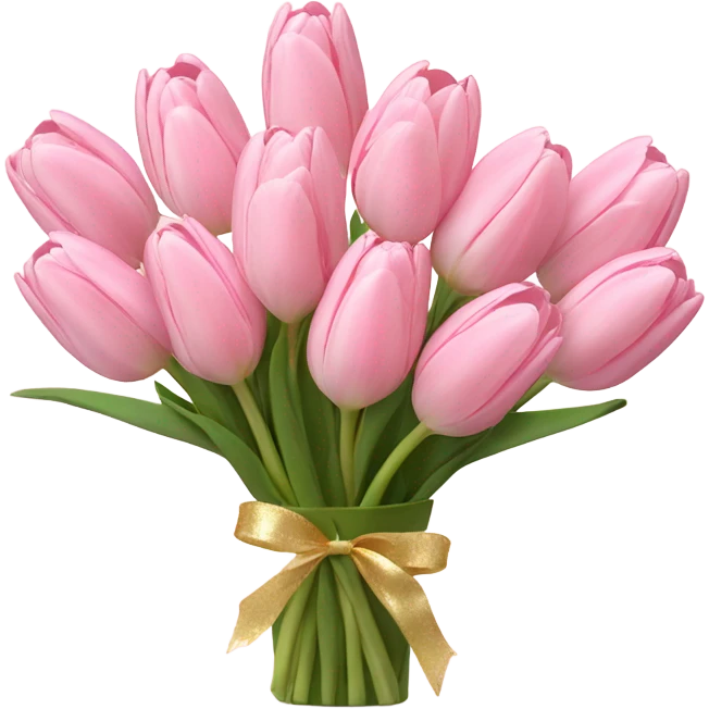 Cute Bouquet of Light pink tulips with blinks emoji