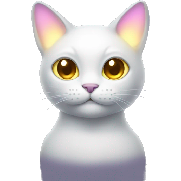 cat with glowing iridescent ears emoji