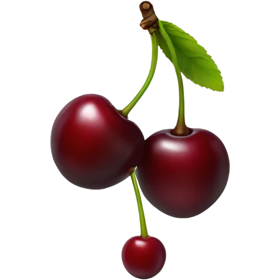 two burgundy cherries on black stem emoji
