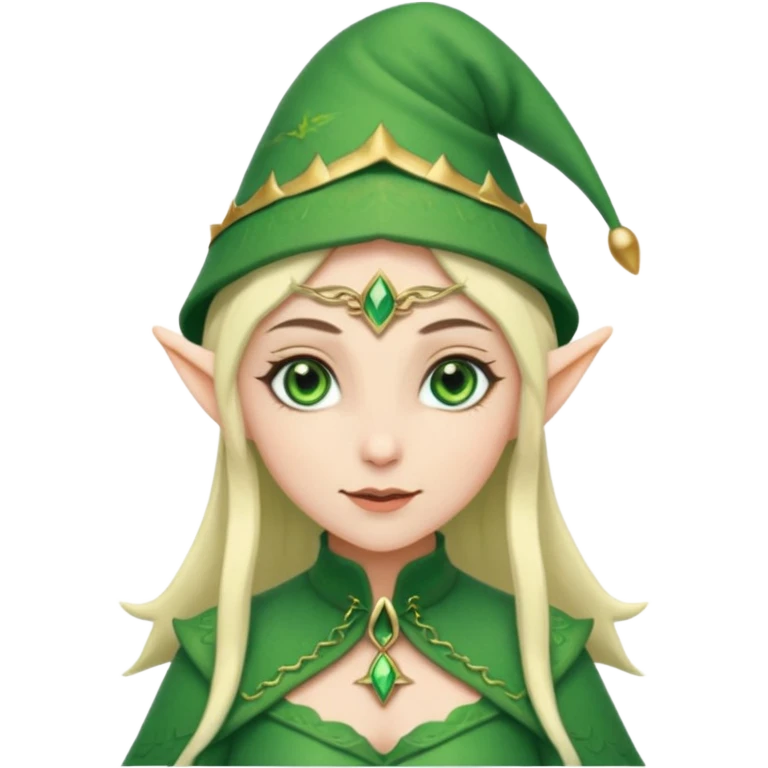 A female elf with a hat emoji