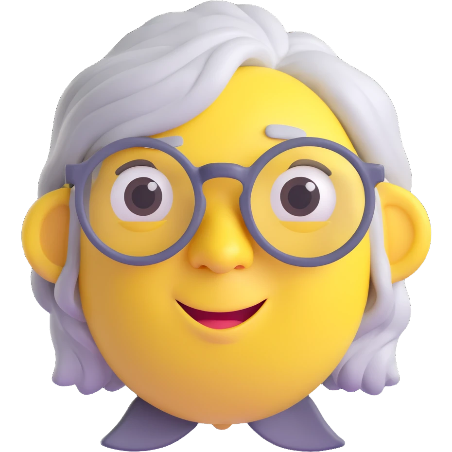 a lemon with grandmotherly features emoji