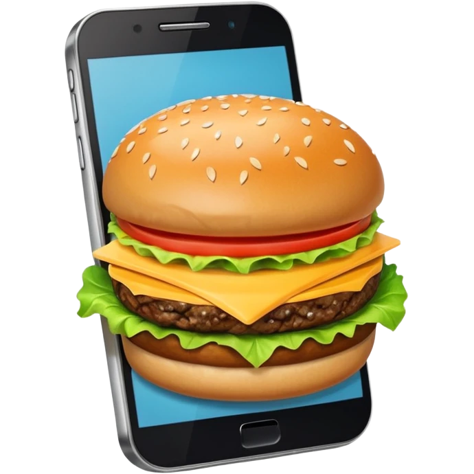 picture of a hamburguer inside of a phone emoji