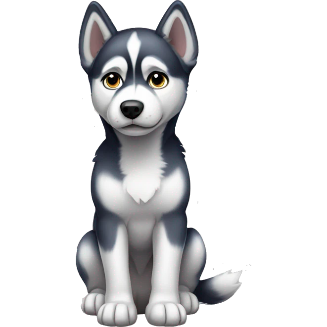 Husky puppy full body emoji