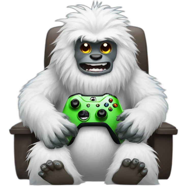 Yeti playing xbox emoji
