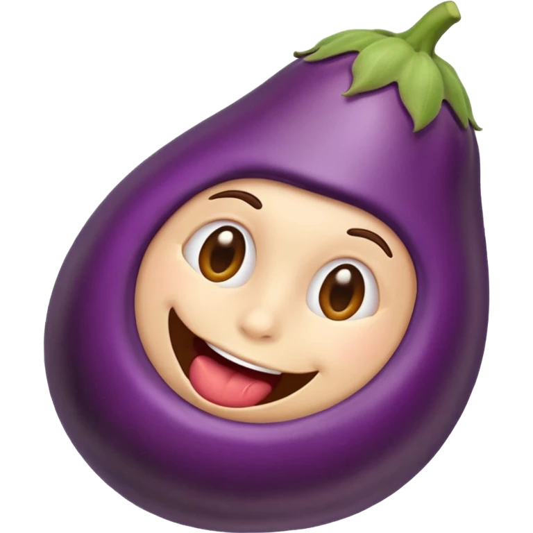 Emoji eating an Eggplant emoji