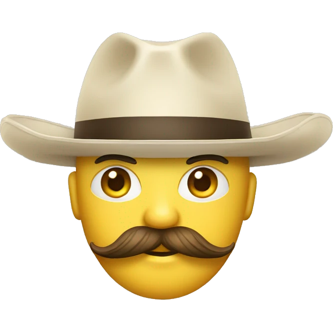 Honbre con bigote y sombrero con una cadena de oro emoji