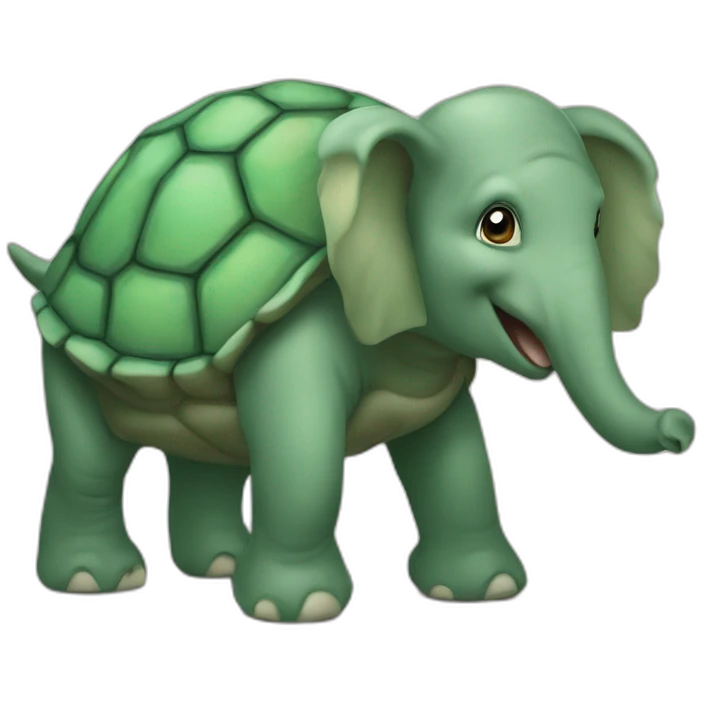 Tortue sur un éléphant emoji