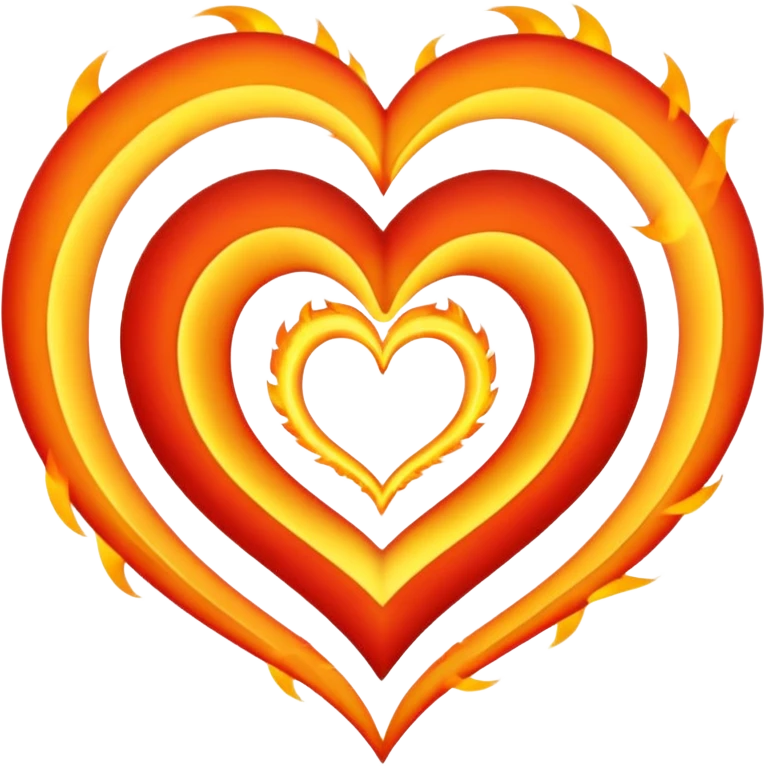 heart spiral and fire emoji