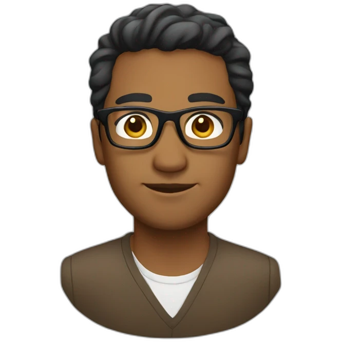 a brown man with white glasses emoji