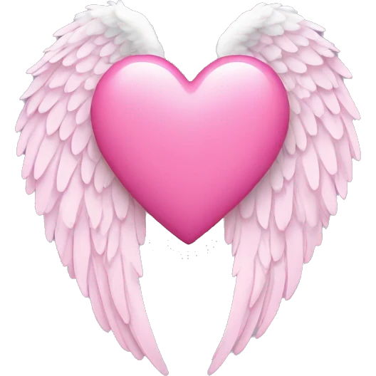 Pink Heart with Angels wings  emoji