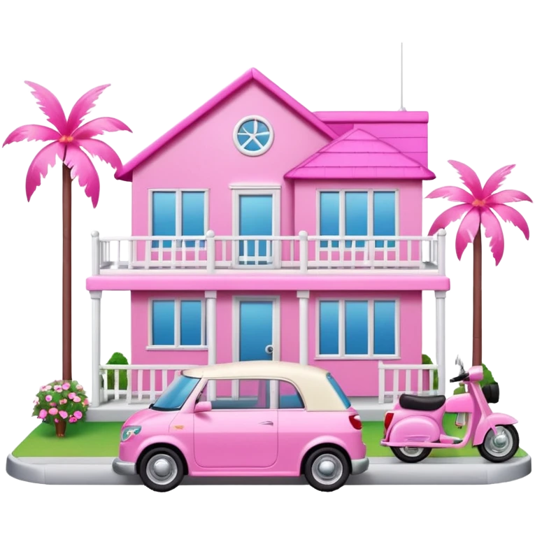 Barbie dream house Caravan motorbike tuk tuk  emoji