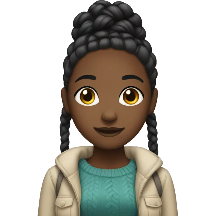 Black girl with braids  emoji