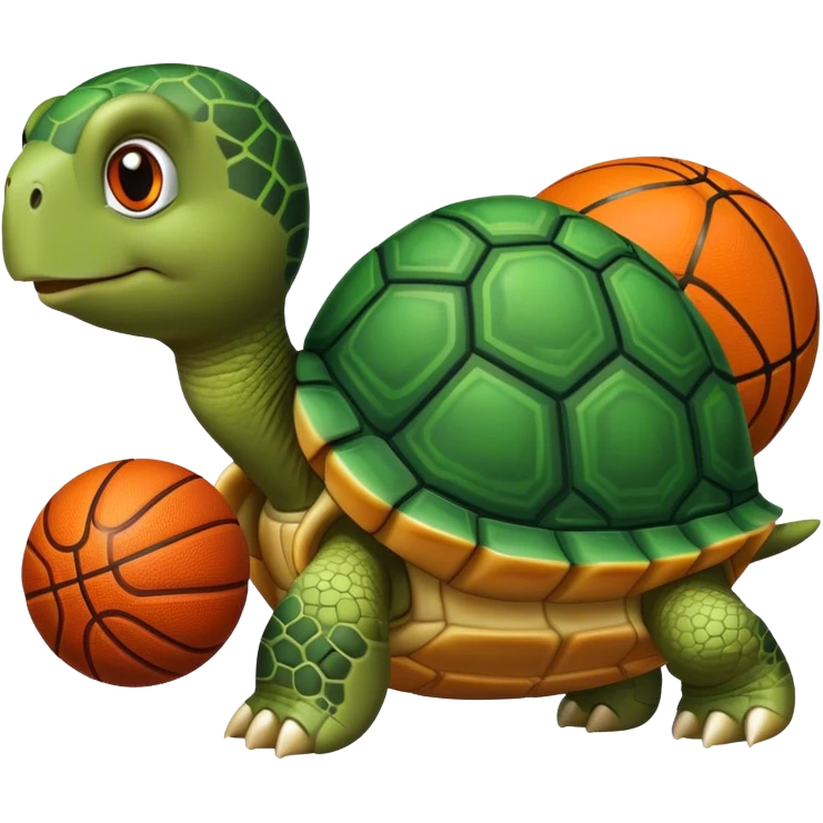 Turtle with basketball emoji