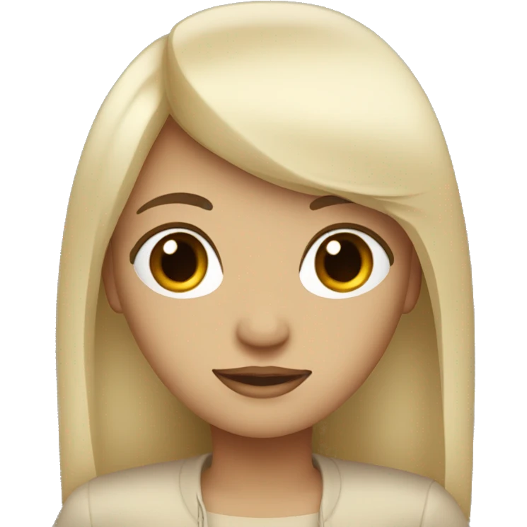 lady with long Black hair beige clothes and bangs emoji