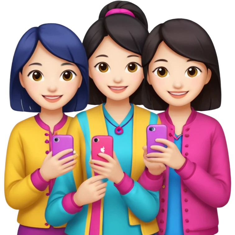 a group of friends who are female and all chinese from Hong Kong emoji