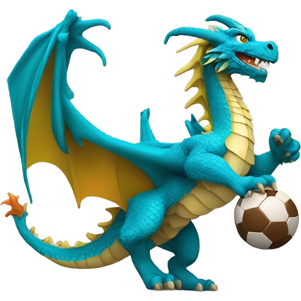 Dragon playing football  emoji