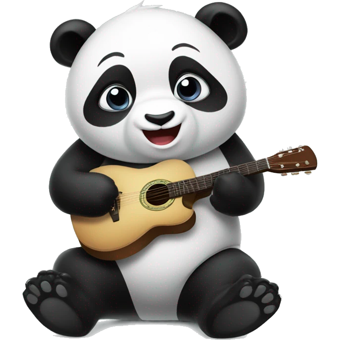 O panda cantando com um lacinho na cabeça emoji