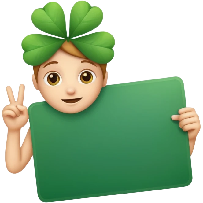 Clover holding large blank sign emoji