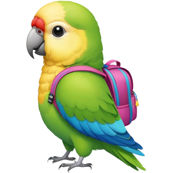 Parakeet with backpack  emoji
