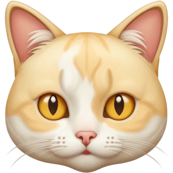 Blond and white cat with stench coming off of it emoji
