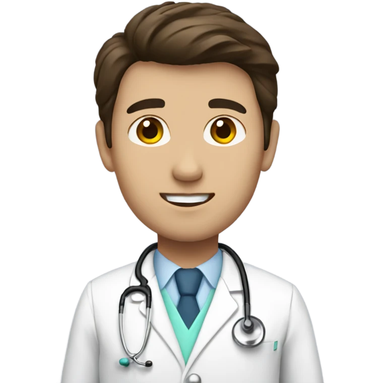Brunette male doctor in white coat  emoji