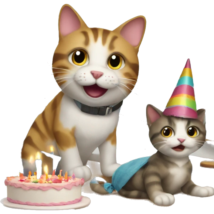 cat having a birthday party on a sailboat emoji