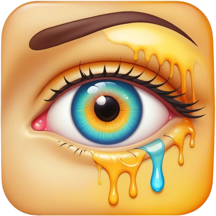 melted surreal colorful eye emoji