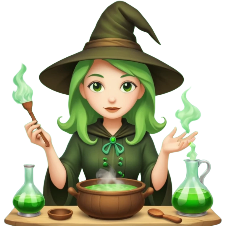 green witch cooking potion emoji