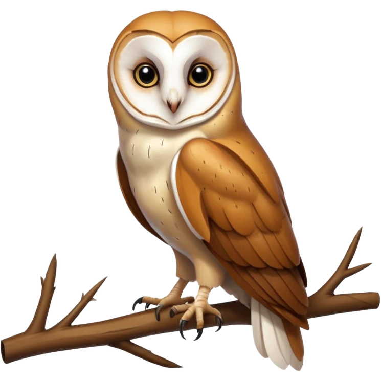 barn owl on branch emoji