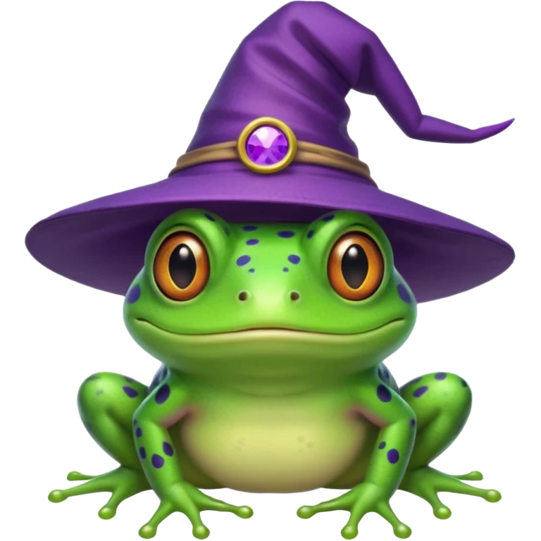 frog wear purple wicth hat emoji