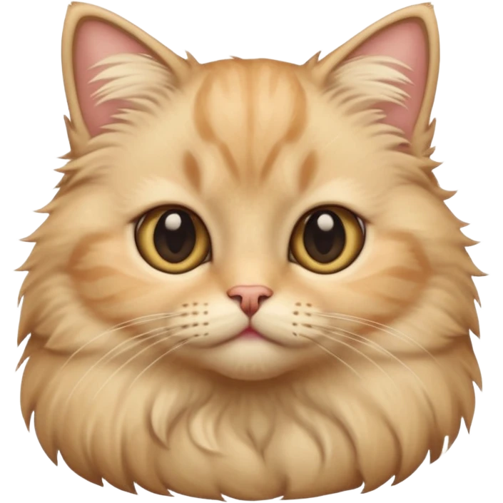 Cute beige cat is sitting emoji