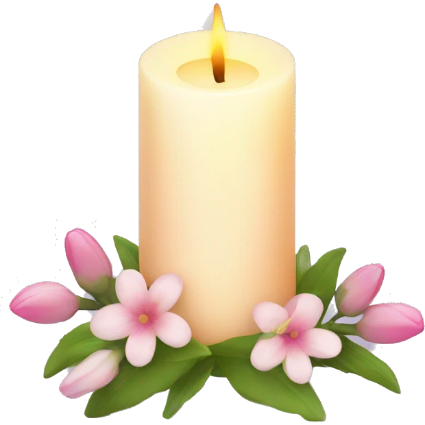 Spring candle with flowers  emoji
