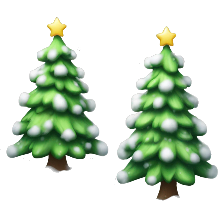 cute christmas tree snowy emoji