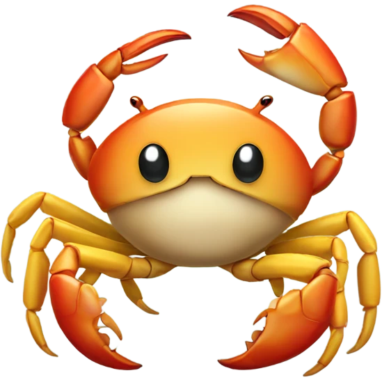 Crab holding a banana between its claws emoji
