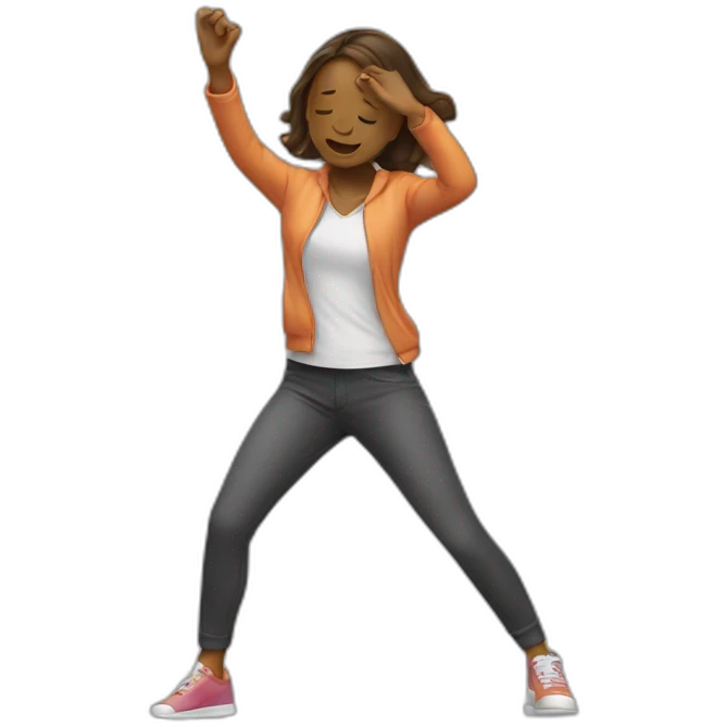 Girl doing a dab emoji