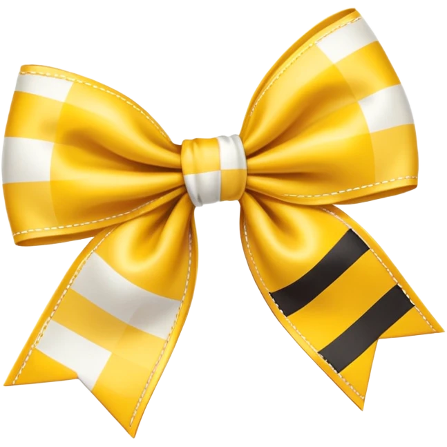 A yellow and white checkered bow emoji