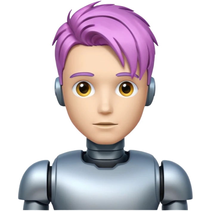 male robot with different color hair like 3rd picture, emoji